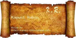 Kapusi Robin névjegykártya
